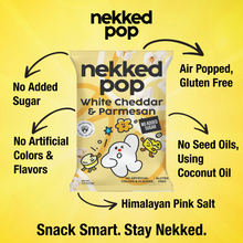 Load image into Gallery viewer, Nekked Pop White Cheddar &amp; Parmesan Popcorn
